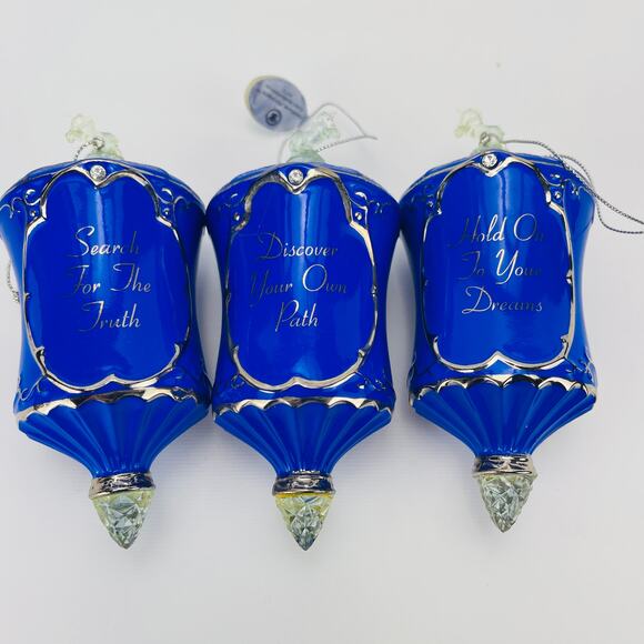 The Bradford Editions Heirloom Porcelain Ornaments Fairy Unicorns Blue - Picture 2 of 3